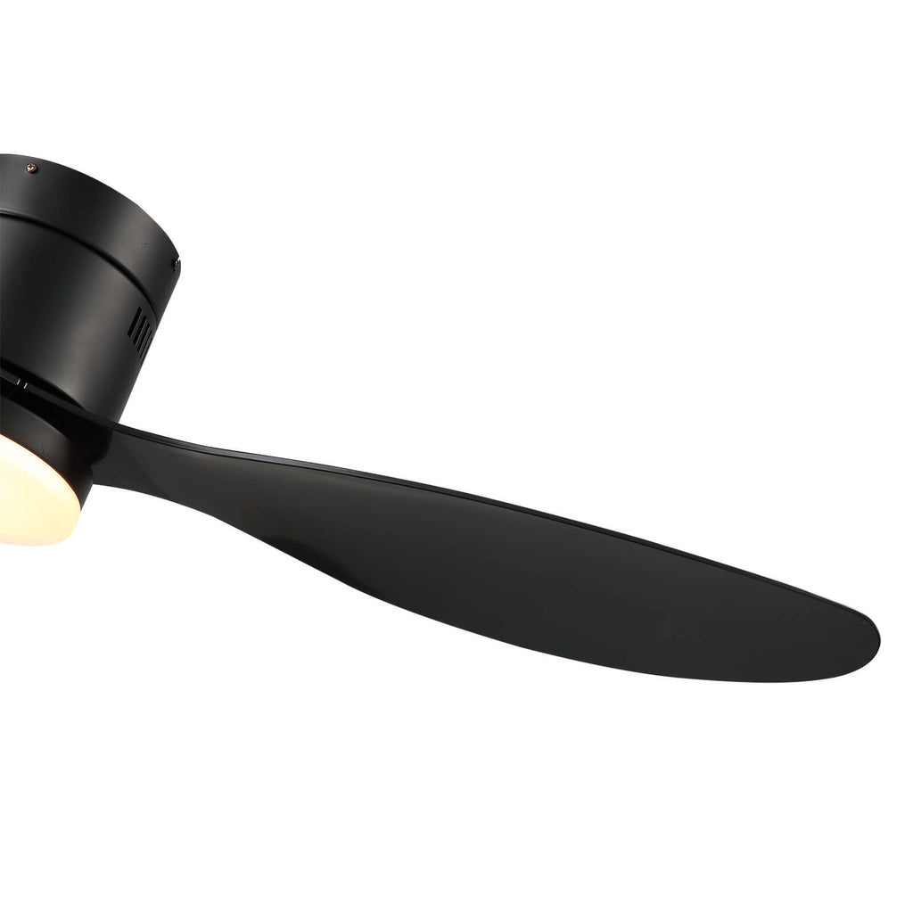 MOOONI-Ceiling-Fan-LED Strip-Matte-Black-Lampshade-Black-Wood-Blades