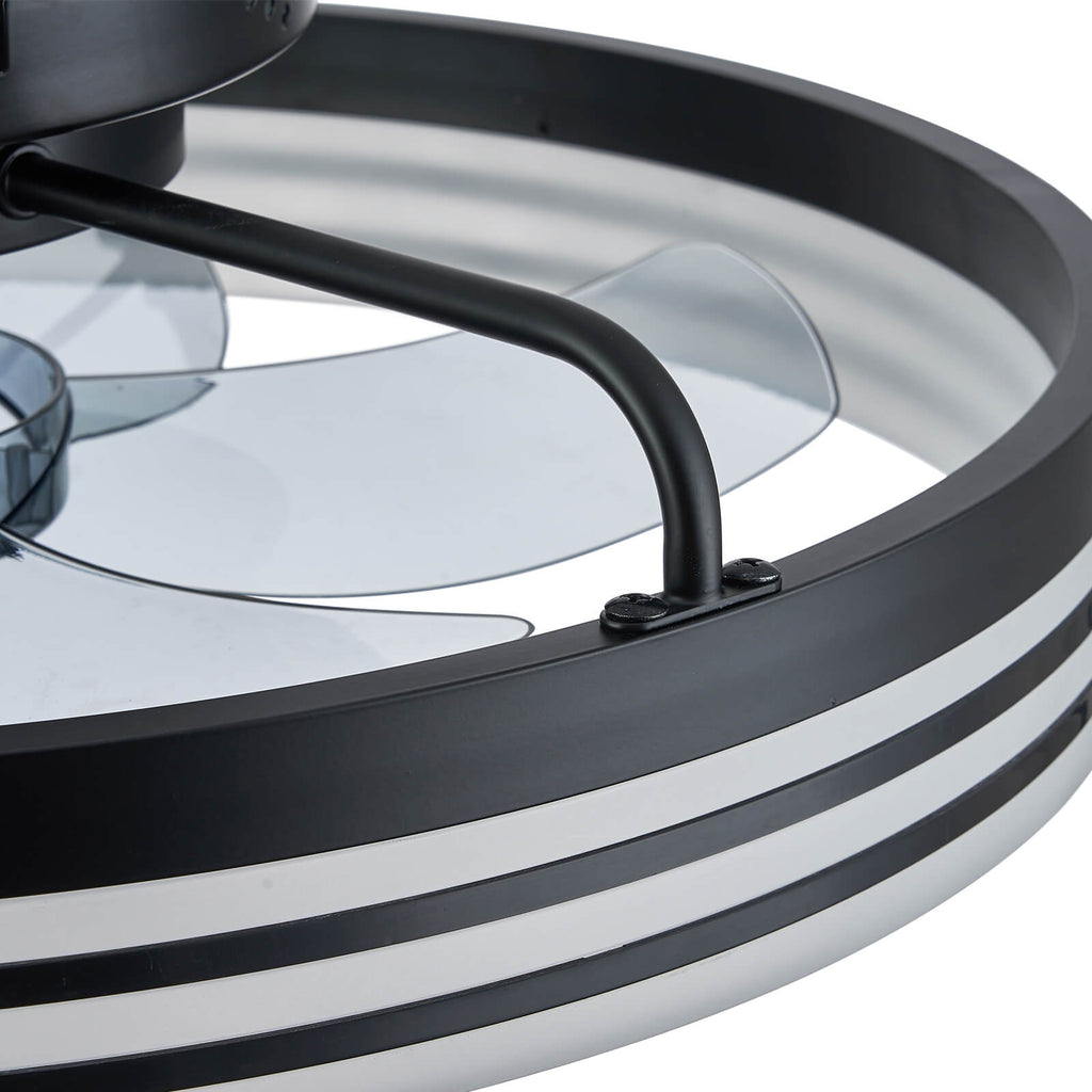 Modern Striated Black Fandelier