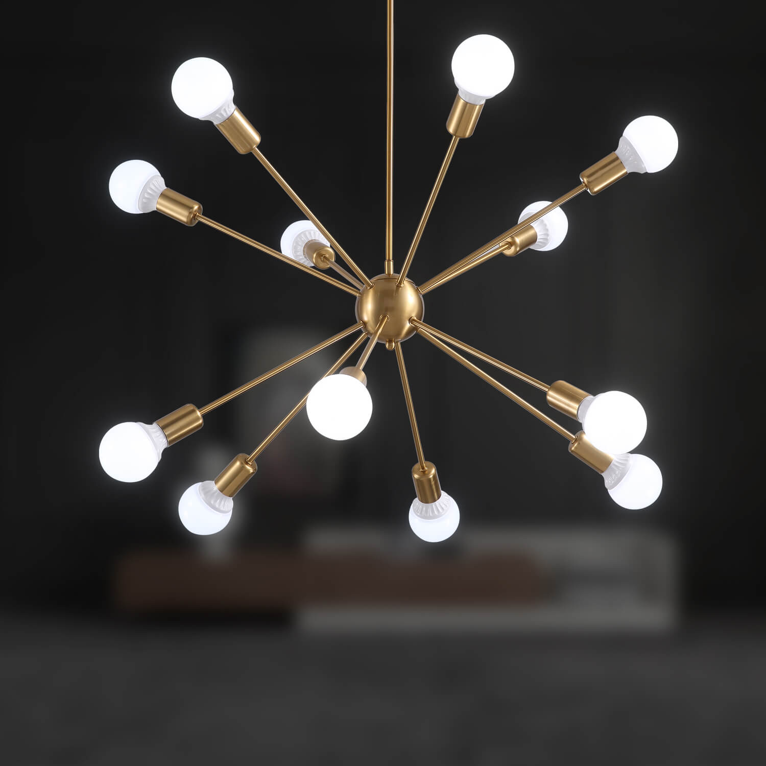 Sputnik Gold Globe 12 Lights Chandelier