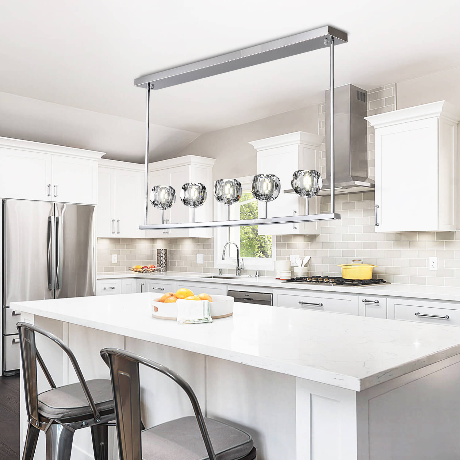 Modern-Chrome-Linear-Island-Crystal-Chandelier-Pendant-Lighting