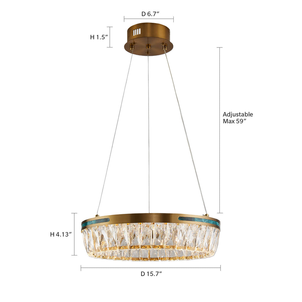 MOOONI-Drum-Gold-Crystal-Chandelier-Size-15.7"