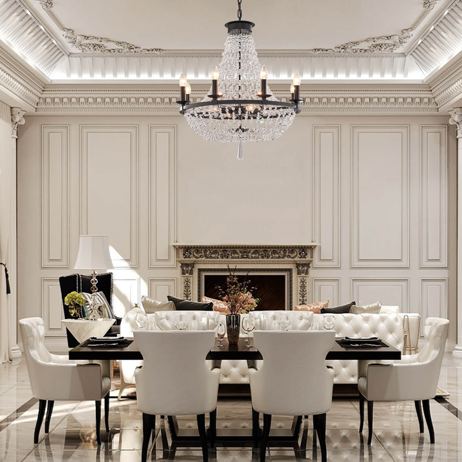 Victoria Candle Crystal Ceiling Light