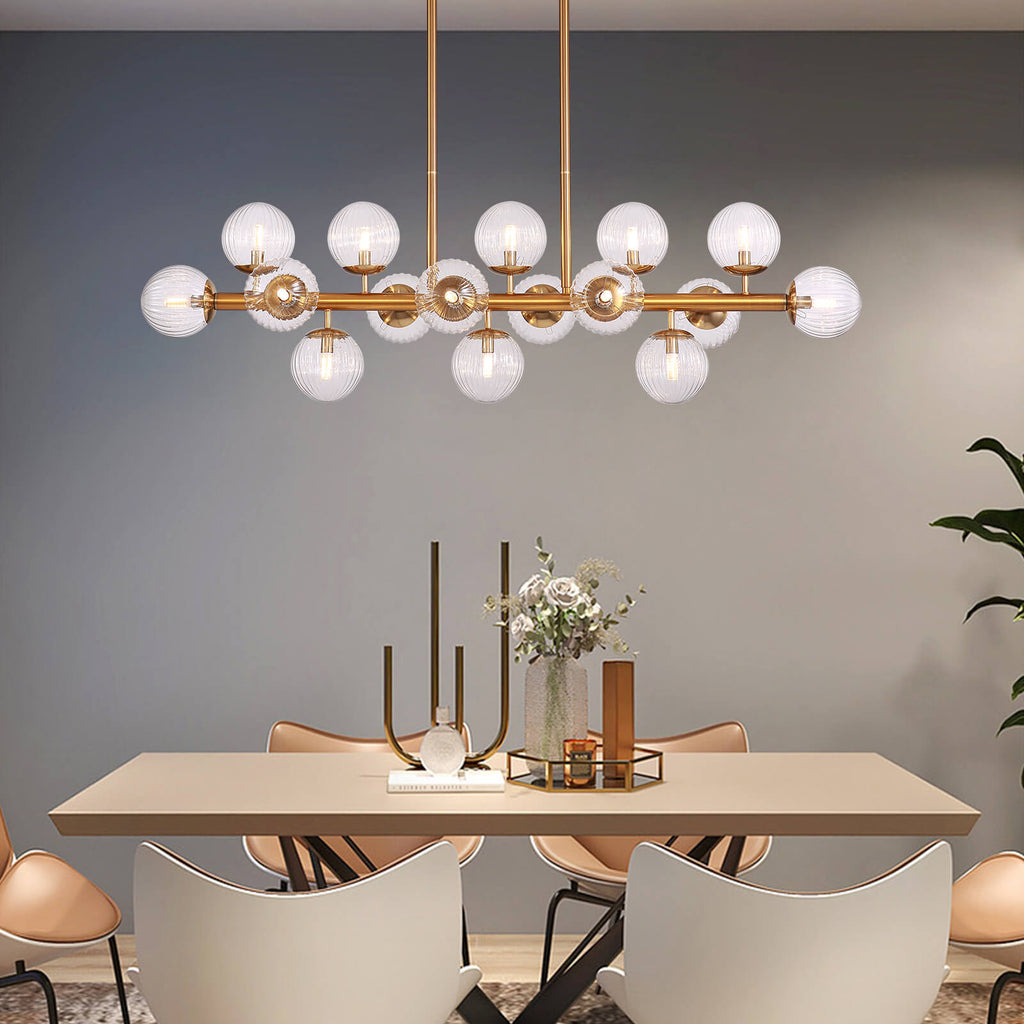 Gold Watermelon Shaped Crystal Chandelier