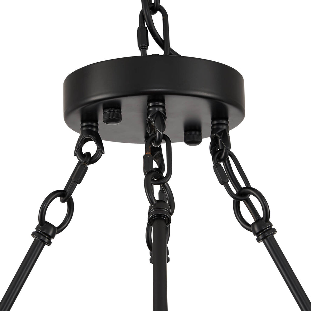 Night Rose 8 Lights Candle Round Chandelier