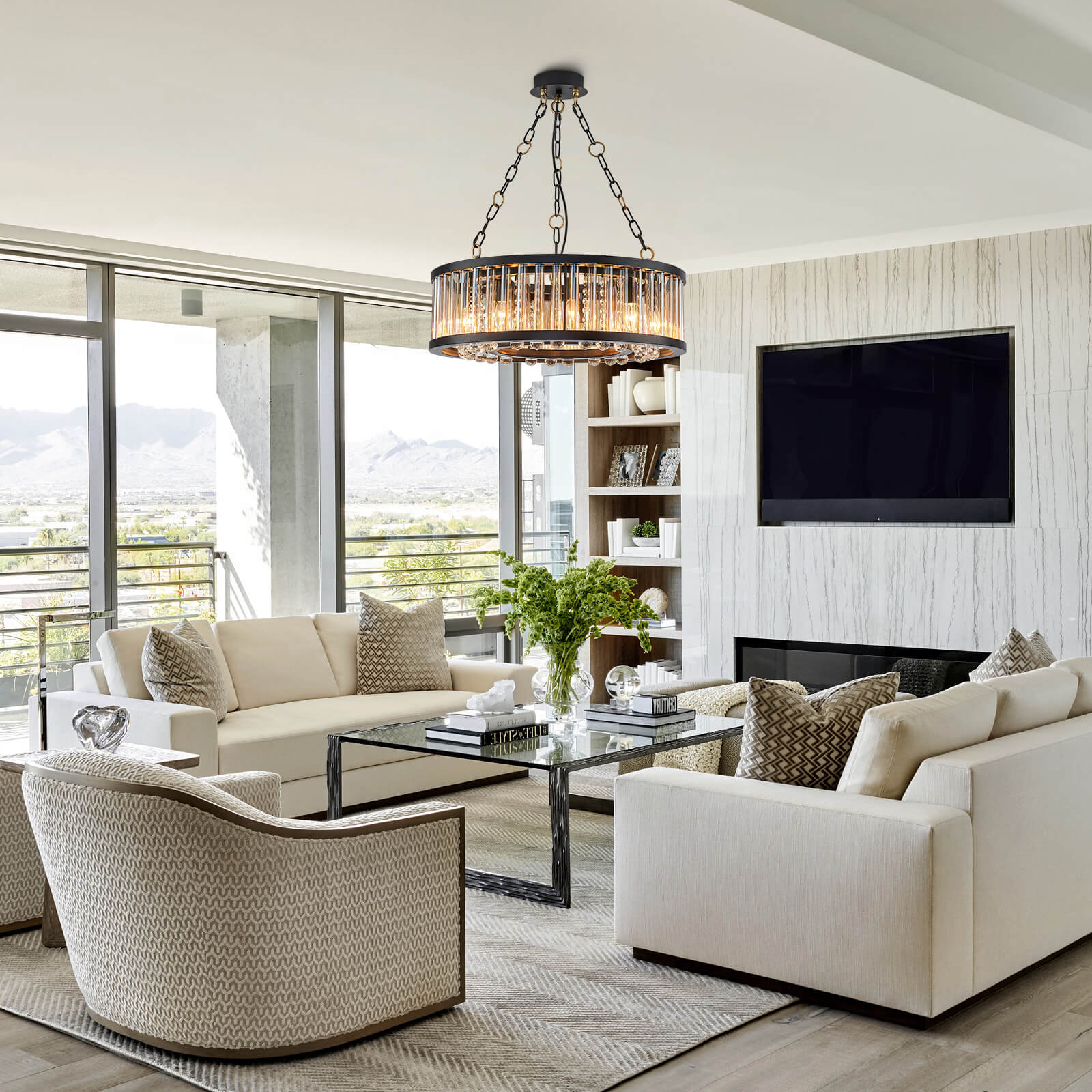 MOOONI-Vintage-Matte-Black-Glass-Tube-Crystal-Chandelier-Living-Room