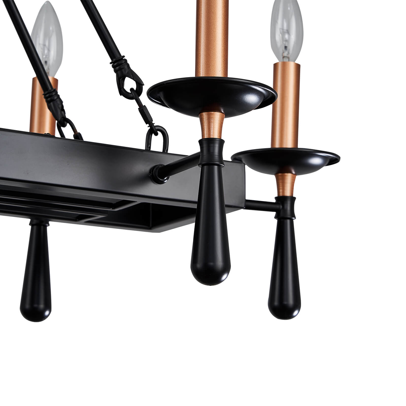 Rustic Candelabra Black Iron Frame Chandelier