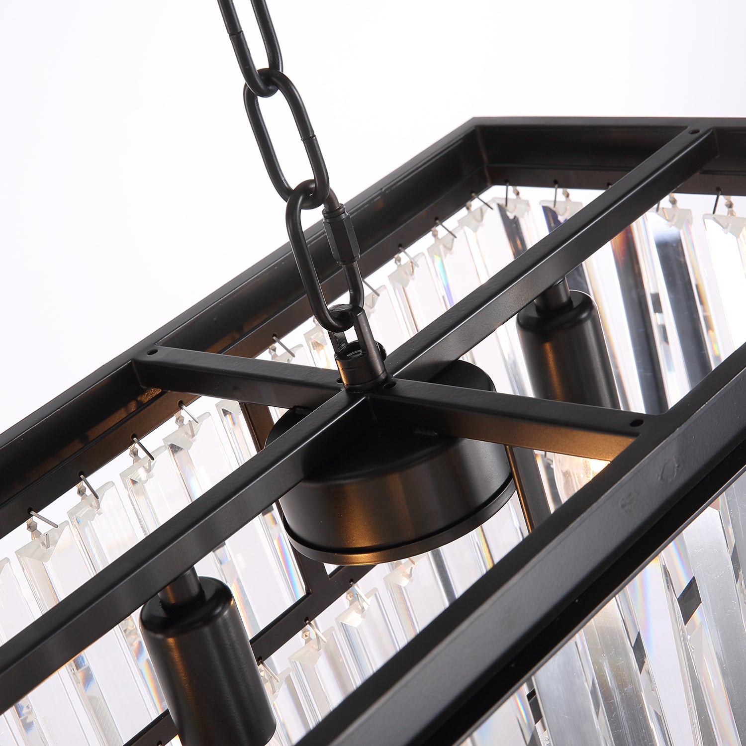 Modern-Matte-Black-Black-Rectangular-Metal-Frame-Crystal-Chandelier