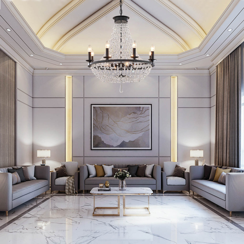 Victoria Candle Crystal Ceiling Light