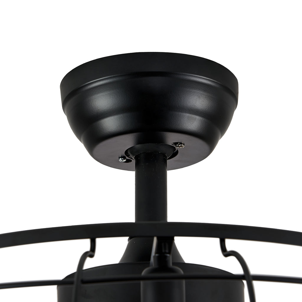 MOOONI-Small-Caged-Ceiling-Fan-Edison-Bulbs-Matte-Black-Industrial-Pumpkin-Fandelier-Downrod