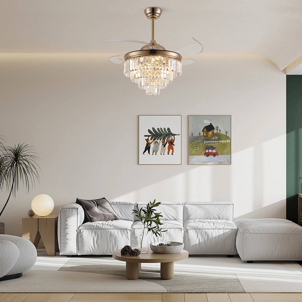 Top-Rated Crystal Gold Retractable l Fandelier