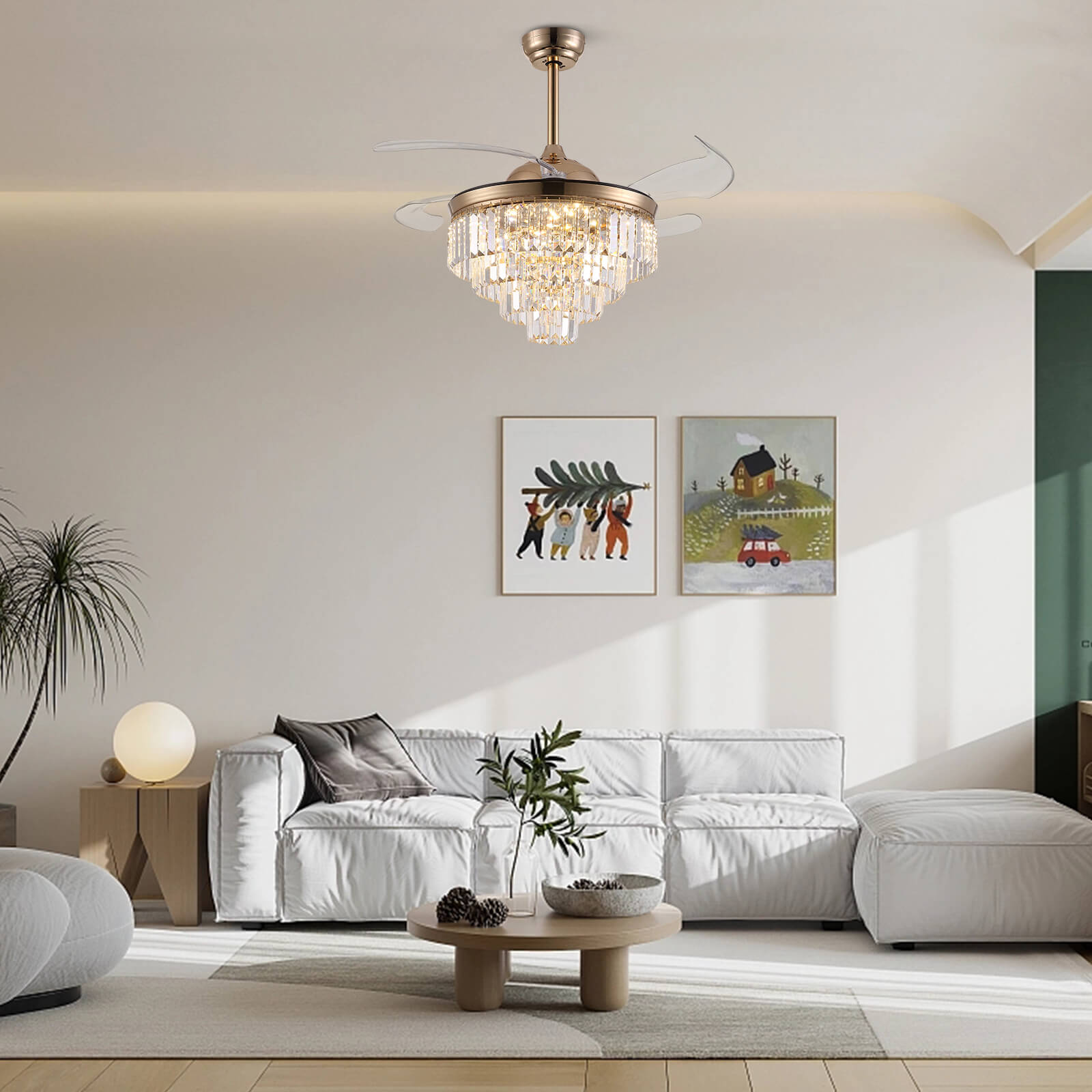 Top-Rated Crystal Gold Retractable l Fandelier