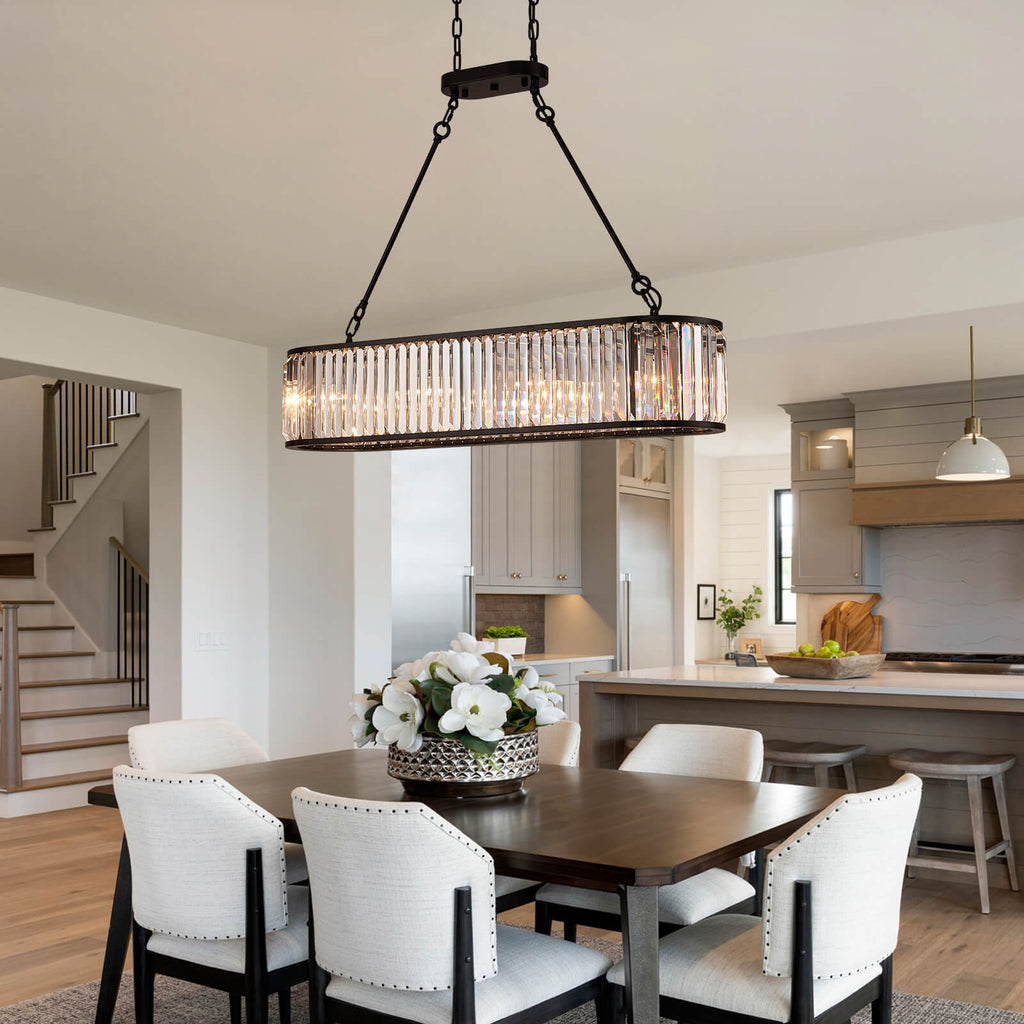 MOOONI-Vintage-Oval-Rectangular-Matte-Black-Crystal-Chandelier-Dining-Room