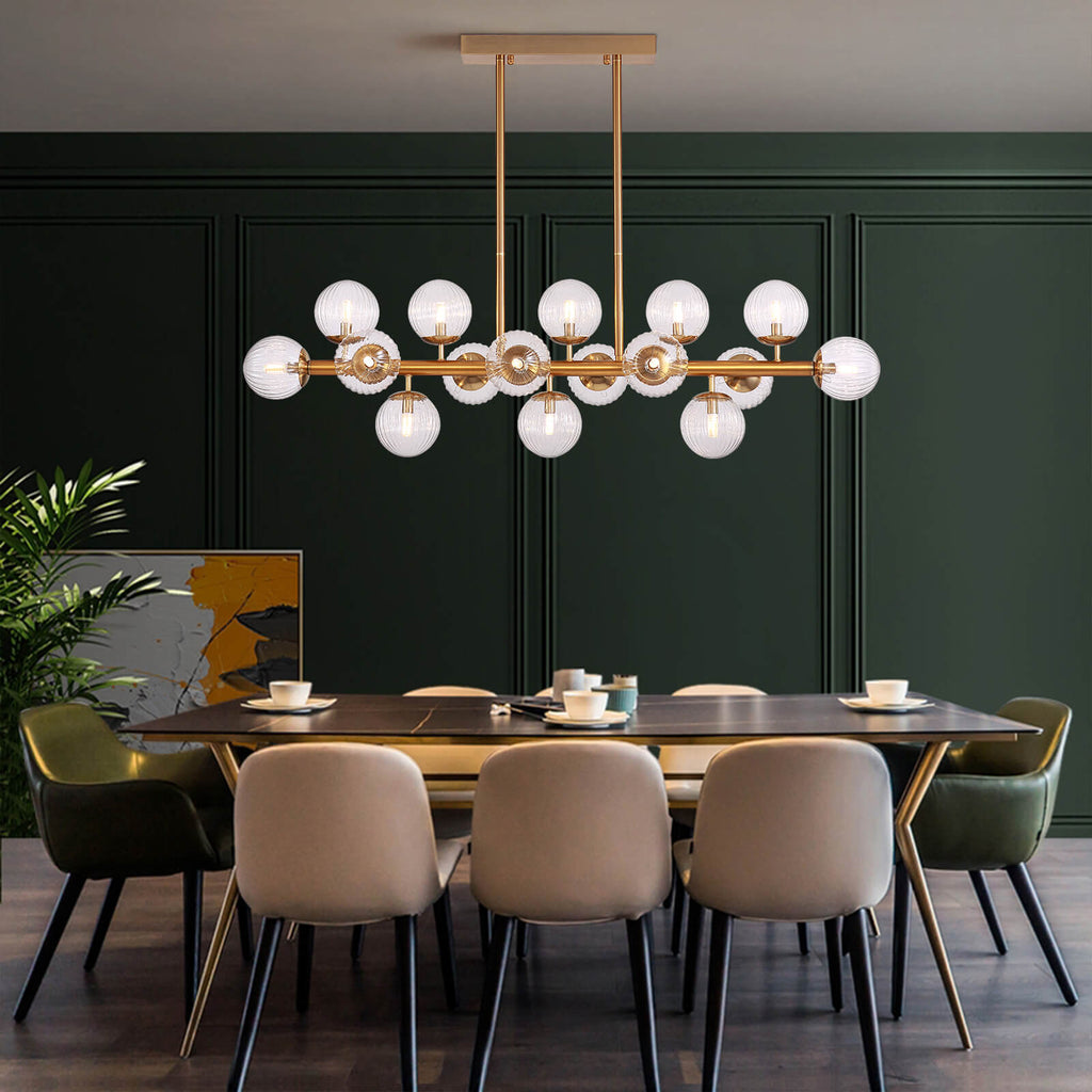 Gold Watermelon Shaped Crystal Chandelier