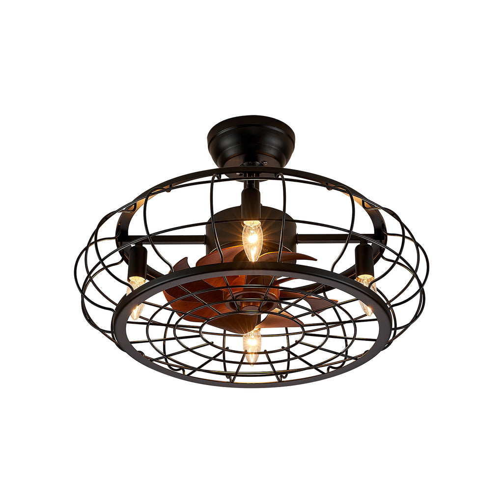 MOOONI-Small-Caged-Ceiling-Fan-Edison-Bulbs-Matte-Black-Industrial-Pumpkin-Fandelier