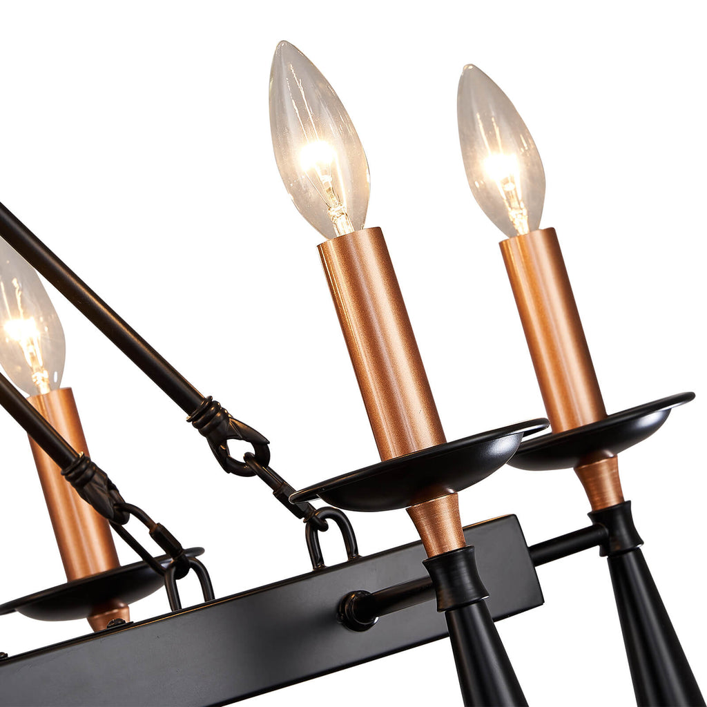 Rustic Candelabra Black Iron Frame Chandelier