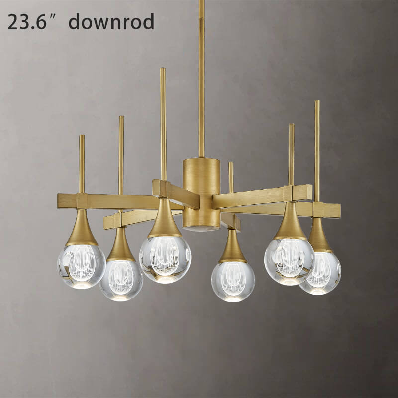 Sputnik 6 Lights Drop-shaped Globe Crystal Pandent Light