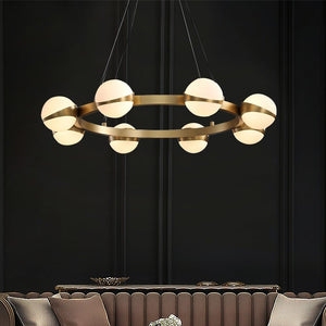 Rings Chandelier with Round Ball Bulbs