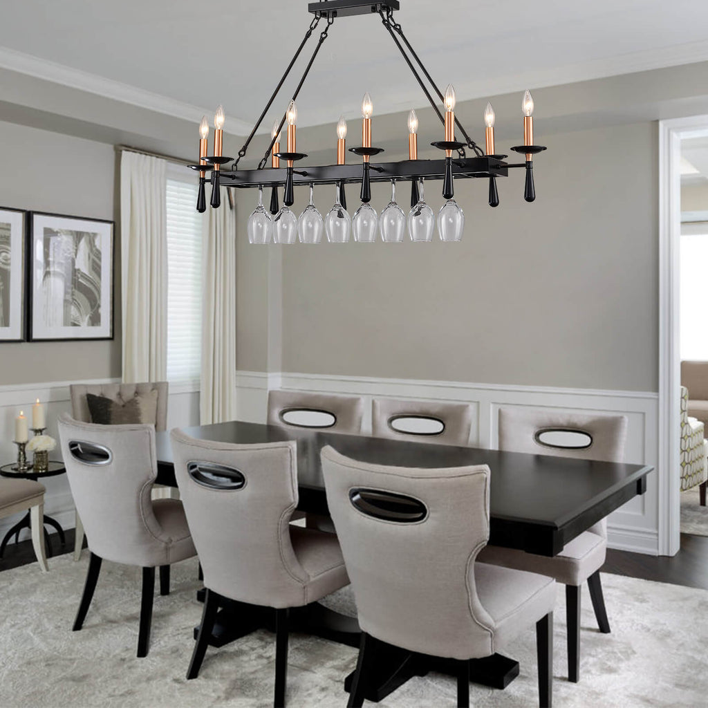 Rustic Candelabra Black Iron Frame Chandelier