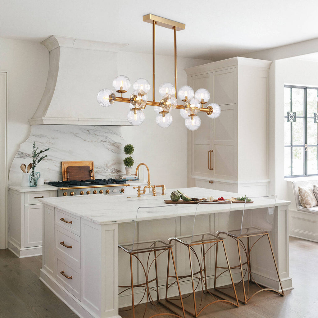 Gold Watermelon Shaped Crystal Chandelier