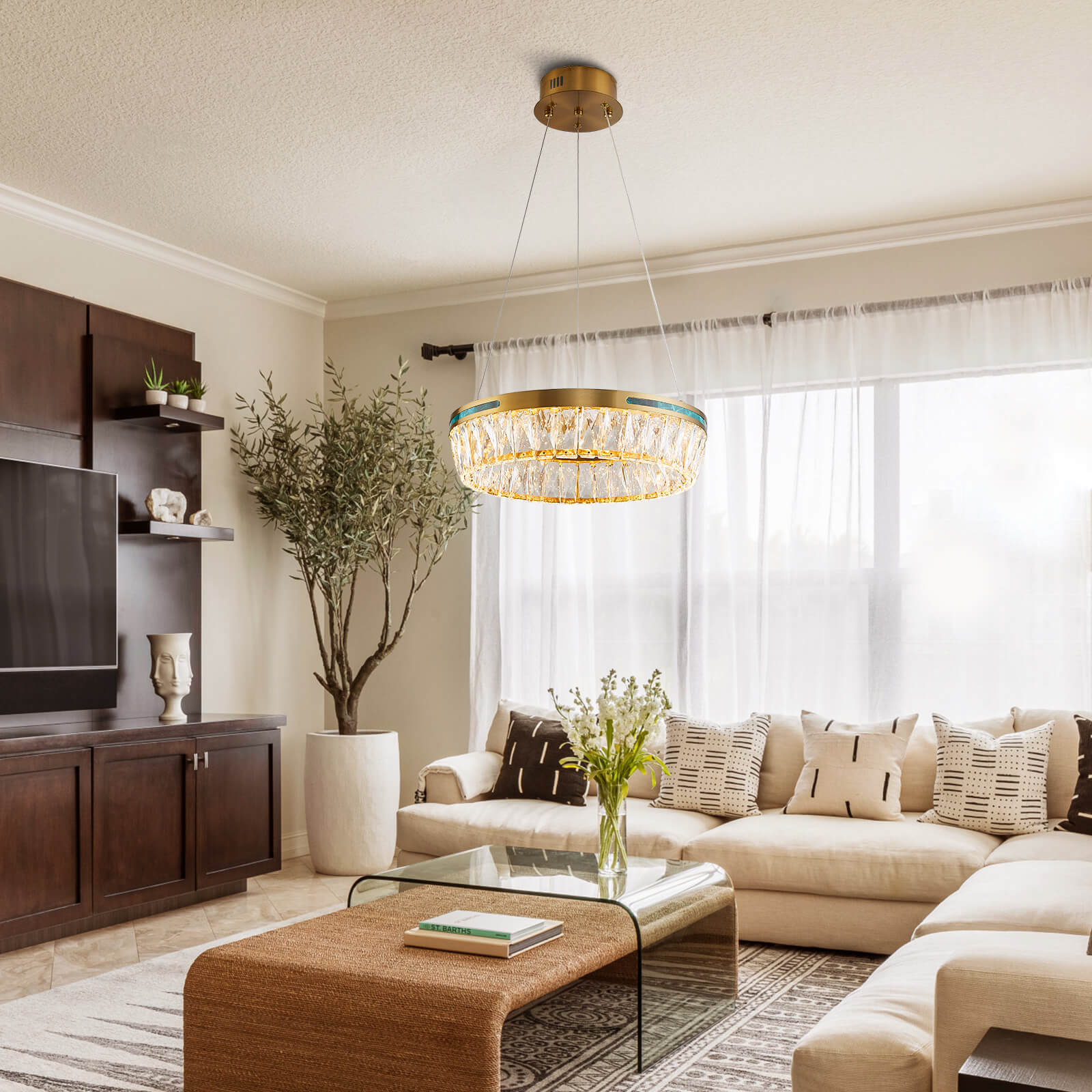 MOOONI-Drum-Gold-Crystal-Chandelier-Living-Room