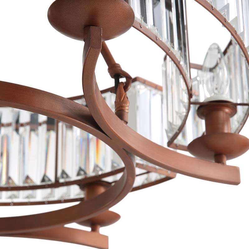Industrial-Farmhouse-Brown-Round-Crystal-Chandelier-Metal-Frame