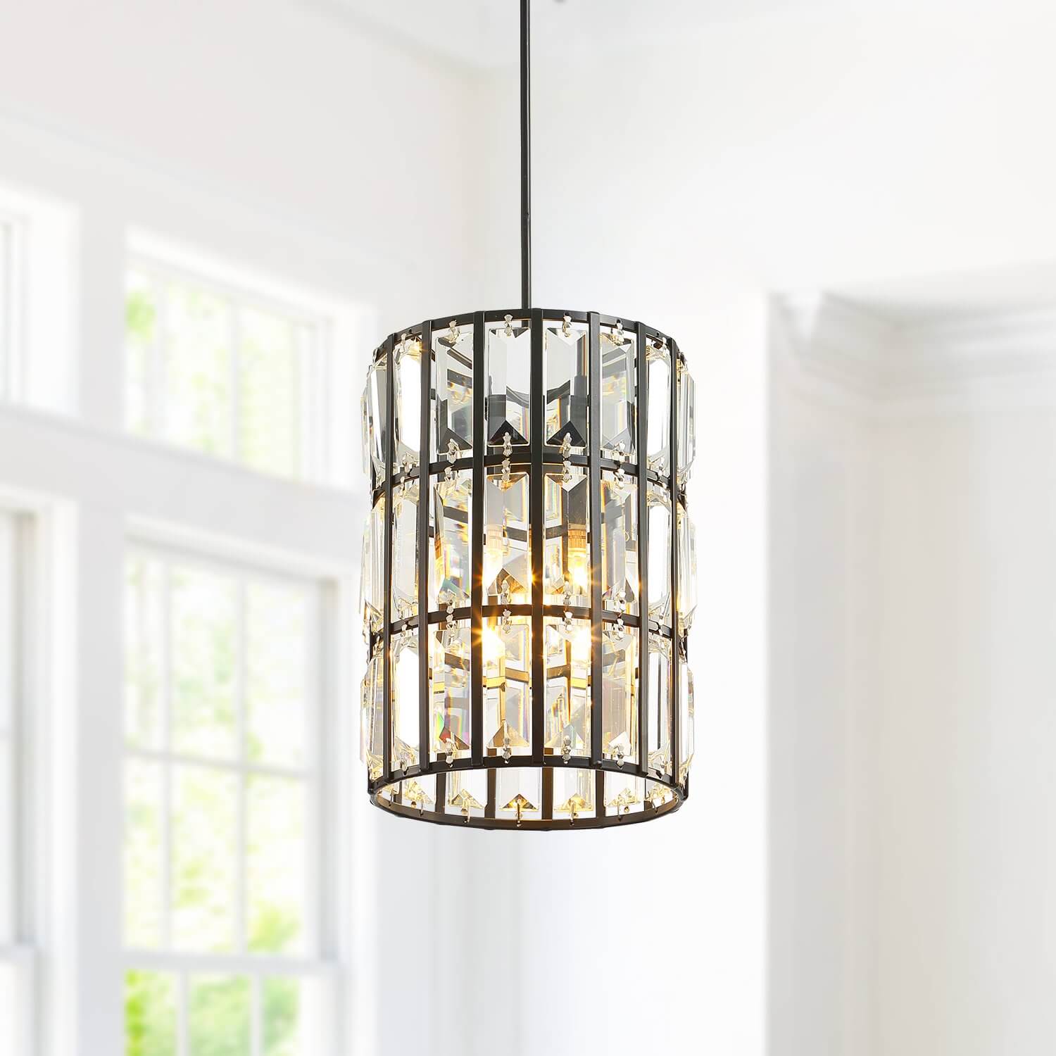 MOOONI-Modern-Chrome-Line-Crystal-Pendant-Light