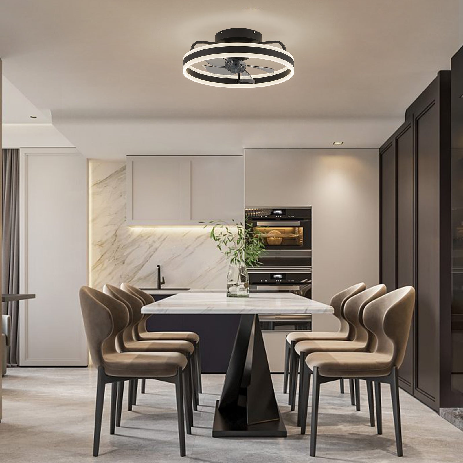 Contemporary 360° Rotatable Circle Acrylic Fandelier