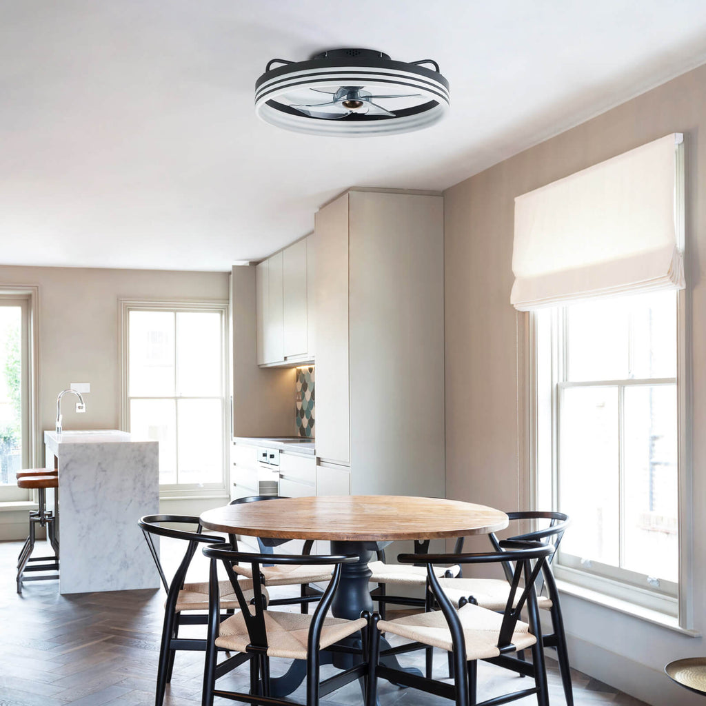 Modern Striated Black Fandelier