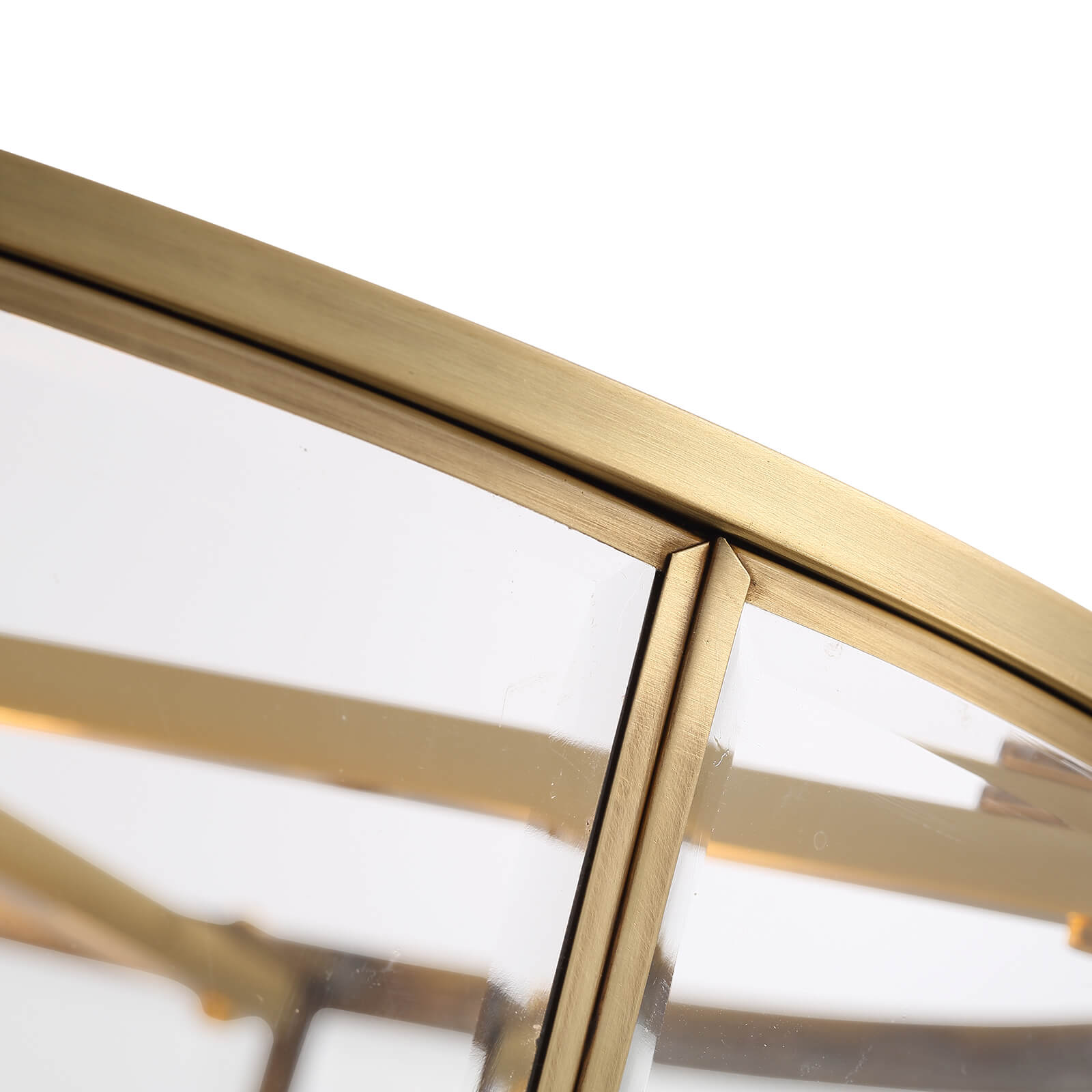 Round Glass Transparent Gold Frame Chandelier