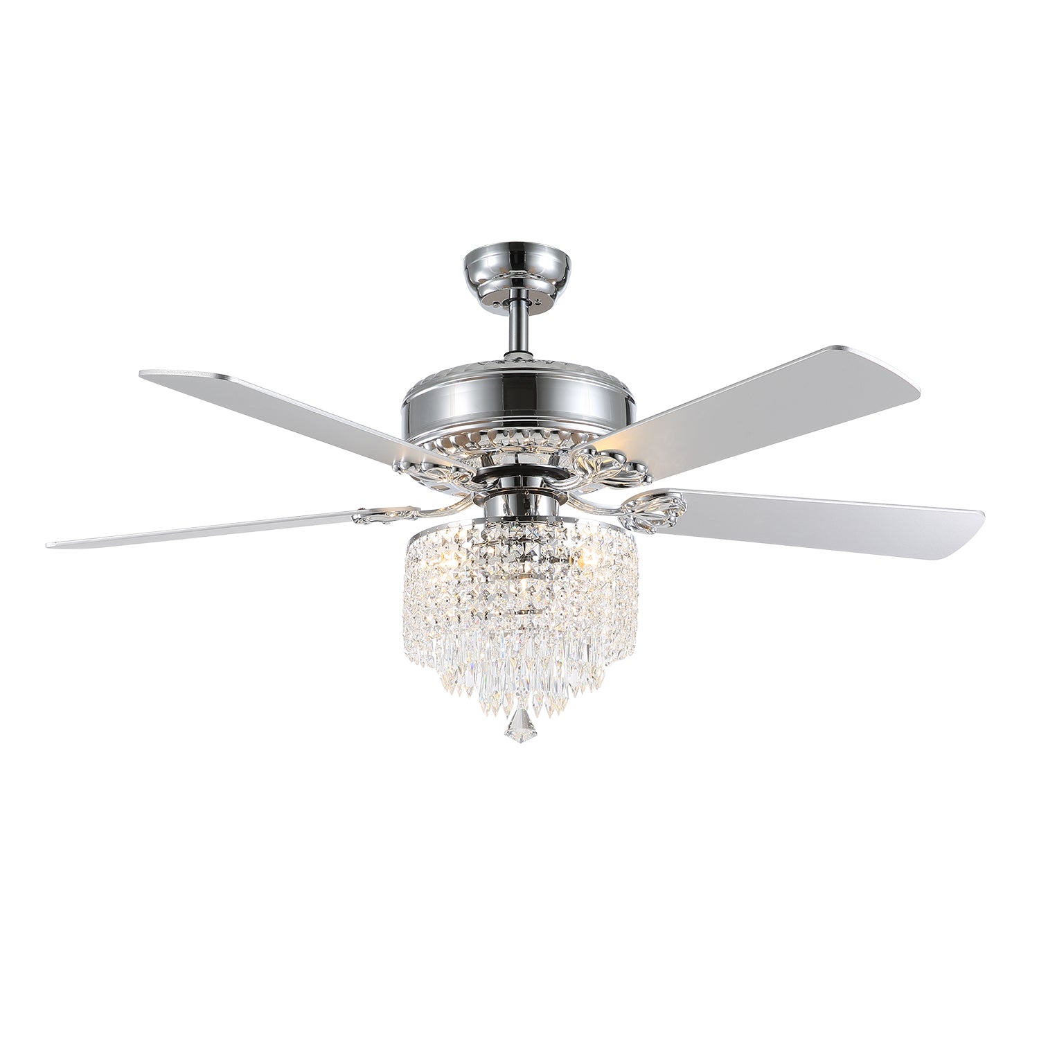 Retro Ceiling Fan with Crystal Shade