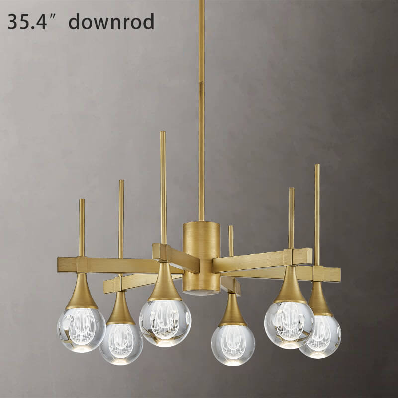 Sputnik 6 Lights Drop-shaped Globe Crystal Pandent Light