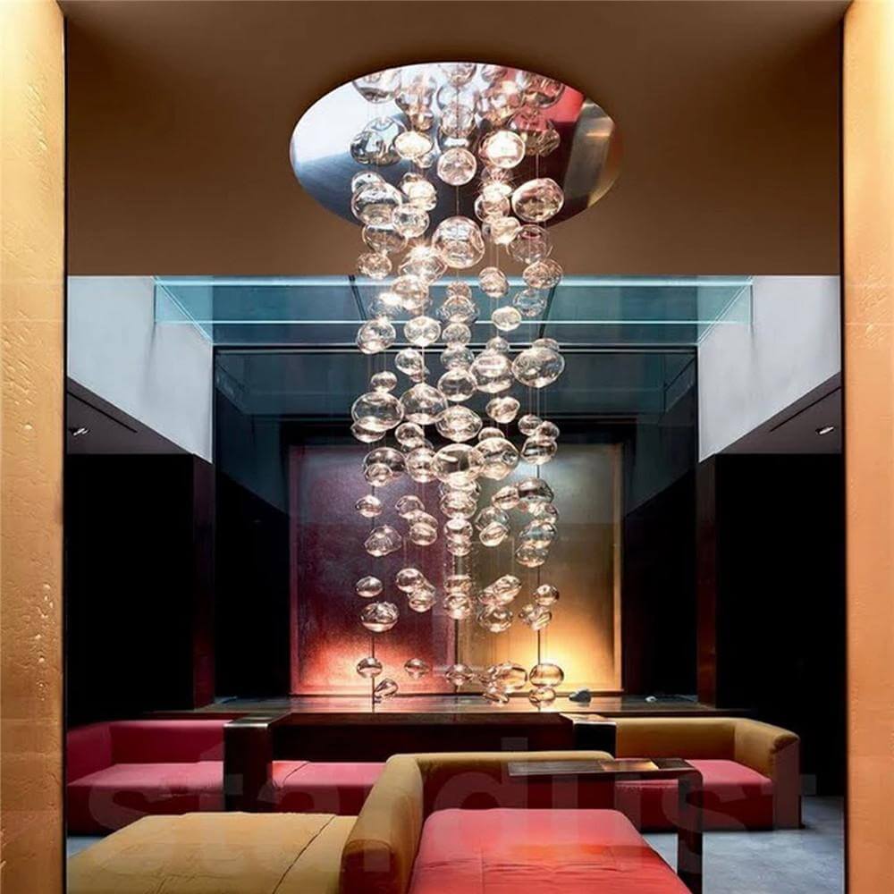 Modern-Chrome-Due-Bubble-Glass-Crystal-Chandelier
