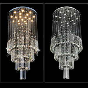 Multi-Layer Raindrop Chandelier with Crystal Ball