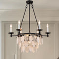 Leaves Candelabra Black Pendant Light - Round