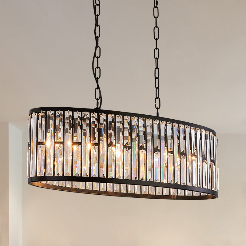 Oval Shape Crystal Pendant Light