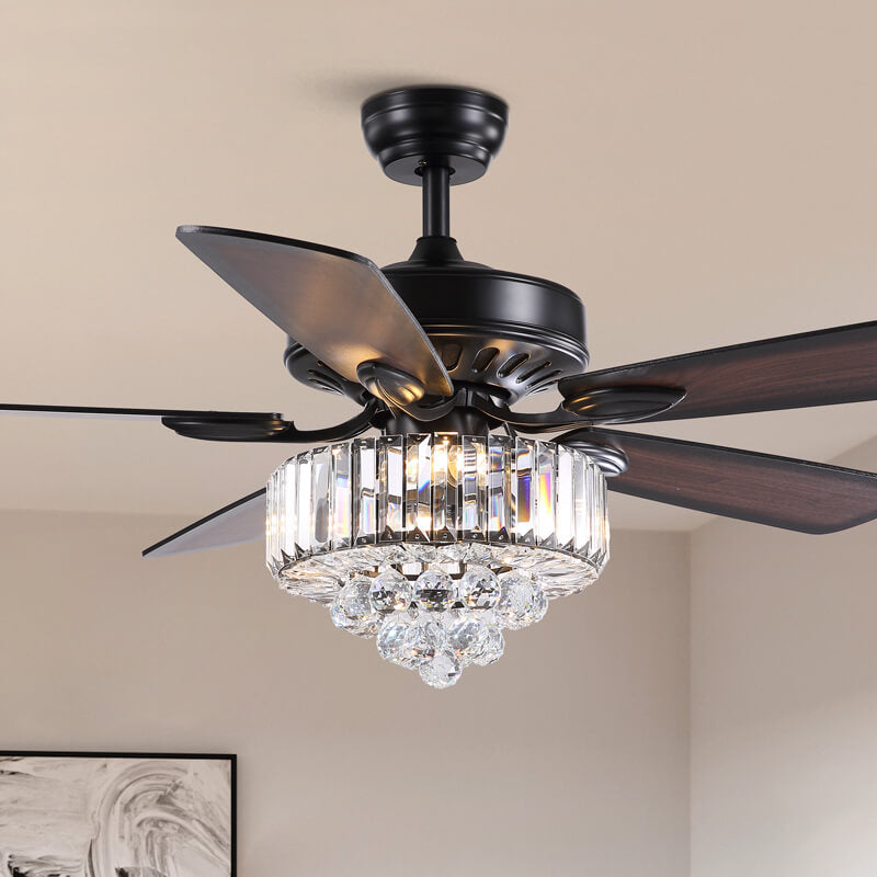 MOOONI-Ceiling-Fan-Light-Matte-Black-Finish-Vertical-Crystal-Fandelier-52“
