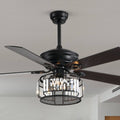 MOOONI-Ceiling-Fan-Light-Matte-Black-Industrial-Vertical-Crystal-Strips-Fandelier-50“