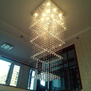Square Ceiling Raindrop Crystal Chandelier