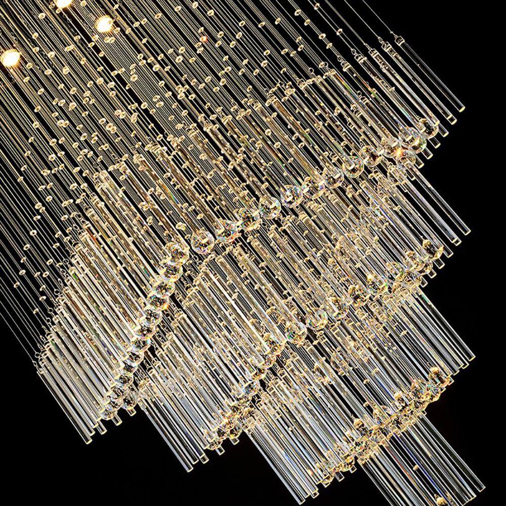 Modern-Chrome-Quad-Tier-Foyer-Flush-Mount-Crystal-Chandelier