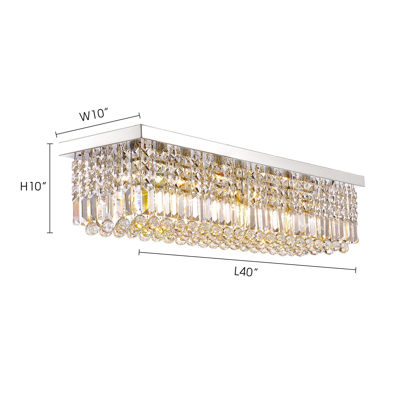 Modern Raindrop Rectangular Crystal Chandelier For House Max 40 W Incandescent