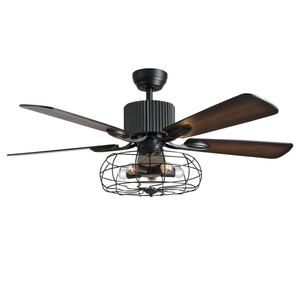 MOOONI-Ceiling-Fan-Light-Matte-Black-Finish-Industrial-Caged-Fandelier-52“