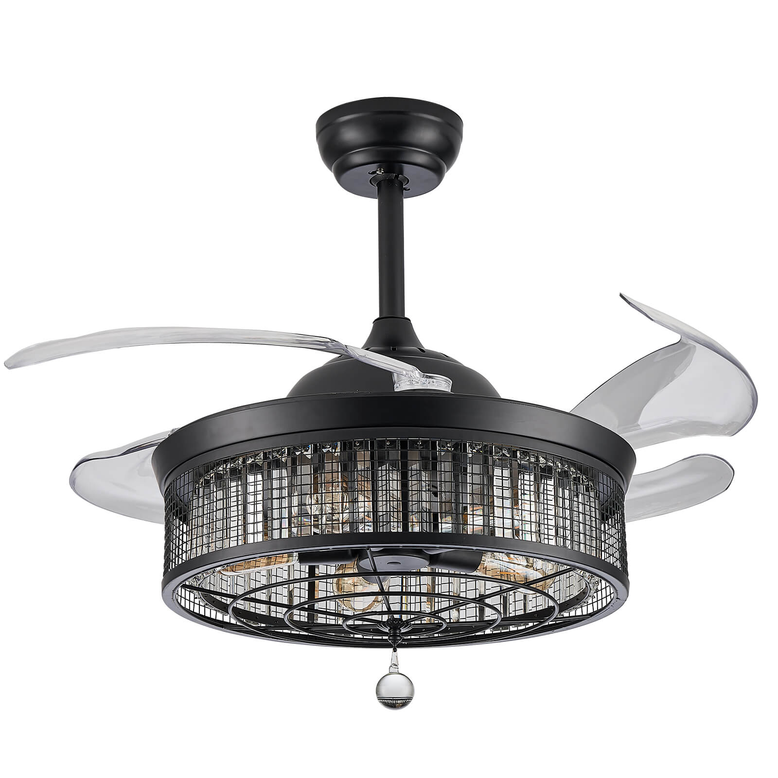 Gorgeous Mesh Caged Ceiling Fan With Light 42"