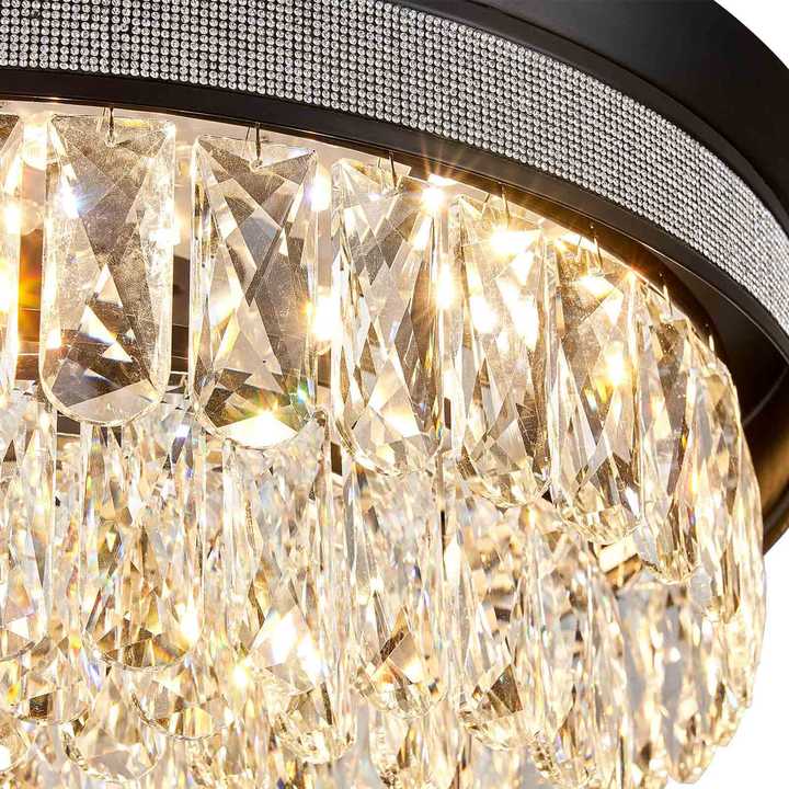 Top Rated Matt Black Retractable Crystal Fandelier